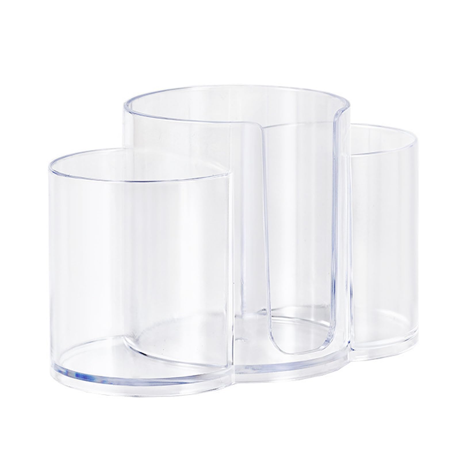 Sisyeuo Triple Compartment Cosmetic Cotton Organizers Desktop Storage Box with Clear Designs for Makeup Tools and Skincare Makeup Storage Solution