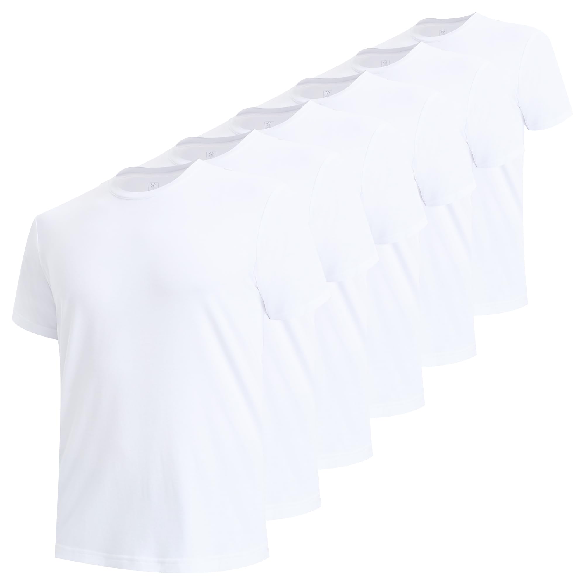 Men's Undershirts Moisture Wicking Crewneck T Shirts, Breathable Stretch Soft Tees for Men, 6 Pack