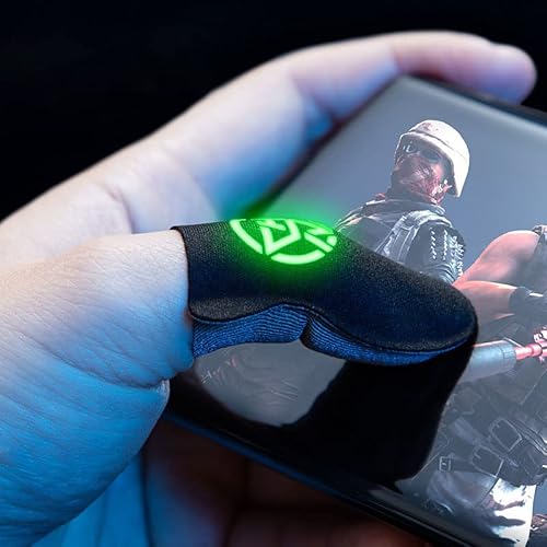 Lerpwige 2 peças luvas de dedo de jogo para jogos à prova de suor antiderrapante luva de dedo respir