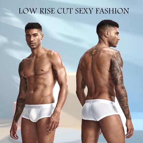 JOCKMAIL 4PCS/Pack Mens Ice Silk Boxer Briefs Mens Breathable Underwear for Daily Wear, Gym & Date Nights4