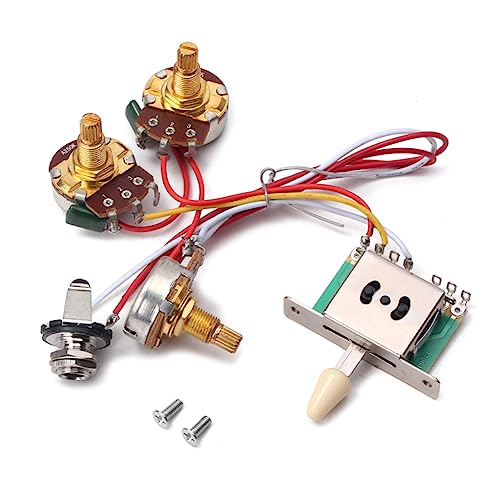 Mikinona ポジショントグルスイッチ付き配線済みギター用ハーネスキット トーンポット ポット ジャック