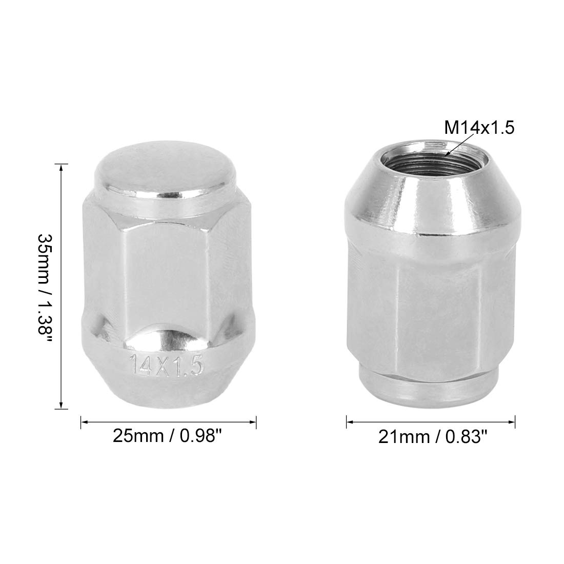 Nakrętki do felg aluminiowych, 4-16 szt. Nakrętek wyścigowych chromowanych, gwint M12/M14, gniazdo stożkowe wybrzuszone, stal