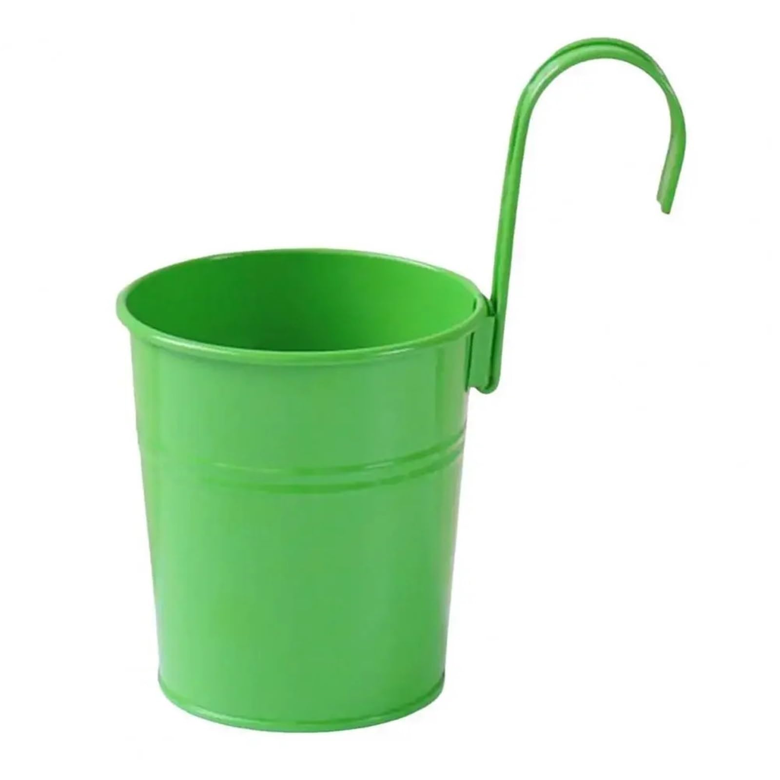 RTBVGHJIK 2pcs Iron Hanging Flower Pot Balcony Planter With Detachable Hook Solid Color Herb for Outdoor Plants(Green)