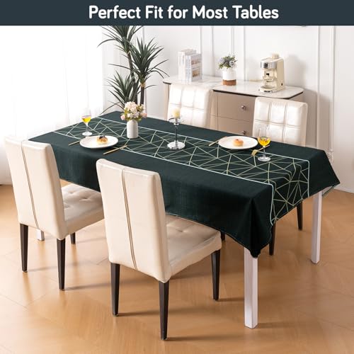 Image of HOKIPO Modern Grace Table Cloth for 4 Seater, 55x71 in, Midnight Lines