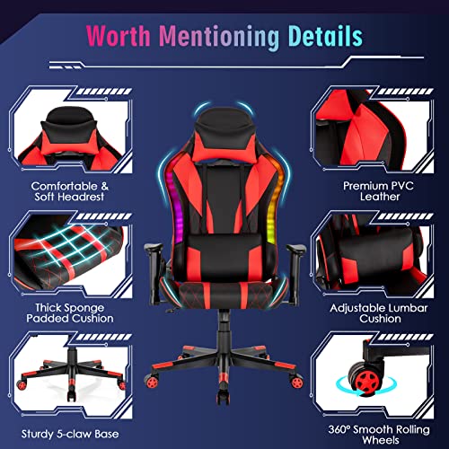 Giantex Gaming Chair with RGB LED Lights GT10223RE-BC の商品画像 5