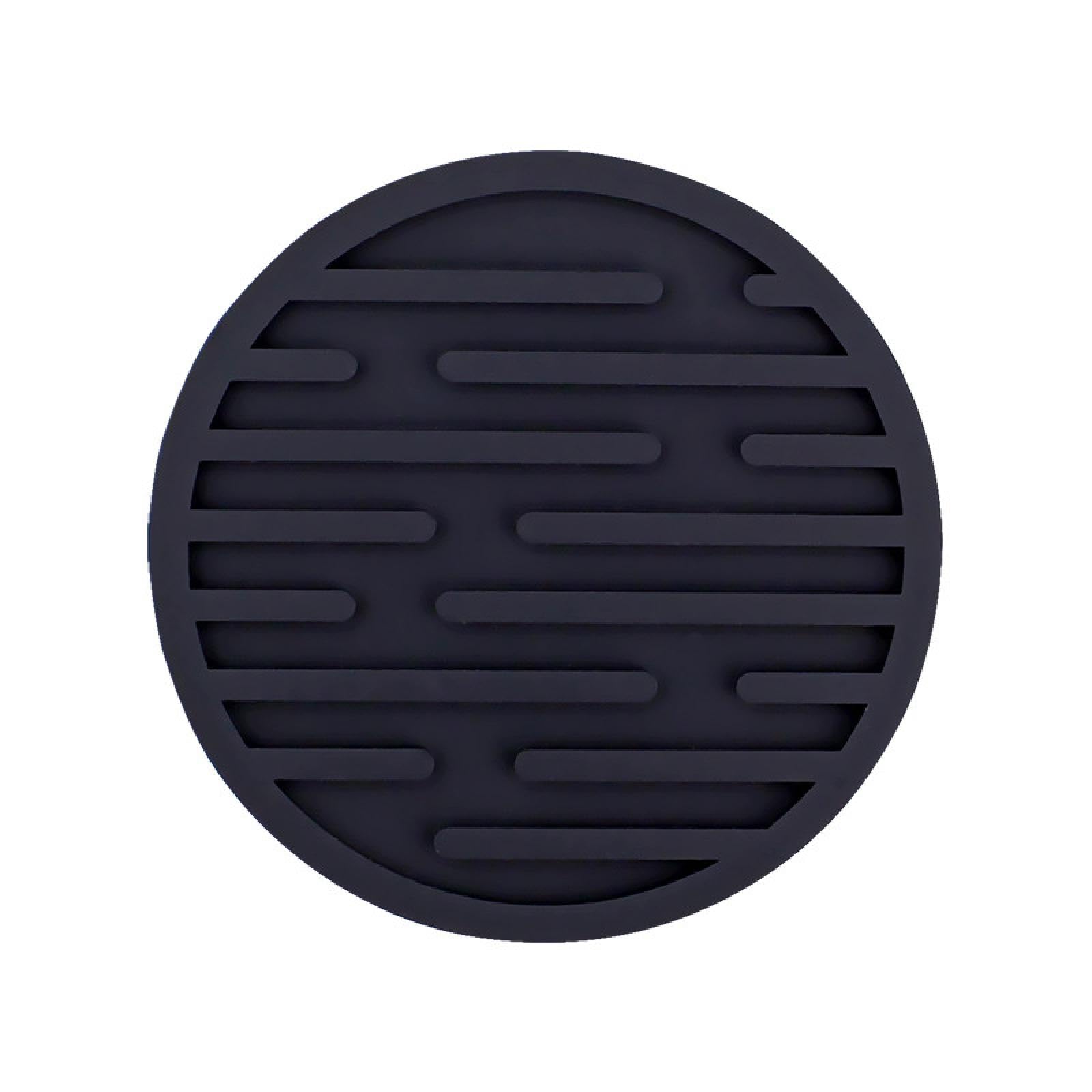 HFANGANGE Silicone coaster, round silicone heat insulation pad, anti-scald tea coaster 6pcs, Black