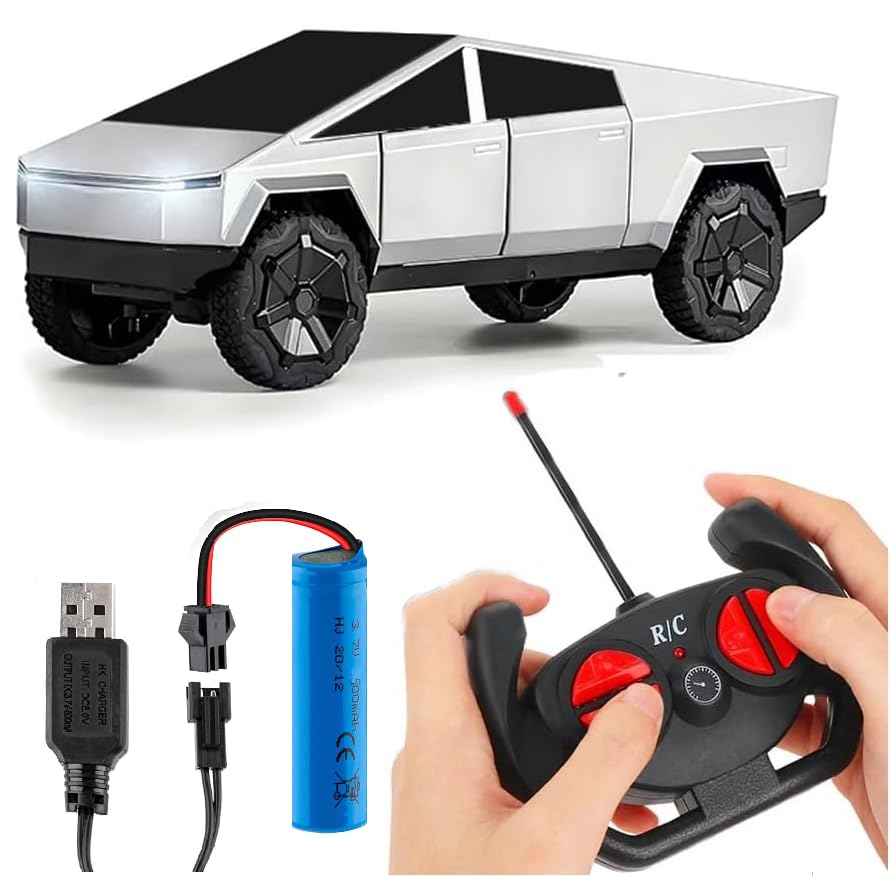 SUPER TOY 1:14 Scale Cyber Truck Remote Control Car High Speed Racing Cybertruck RC Car All-Terrain 2.4GHz with Rechargeable Battery for Boys 5 7 Years Birthday Gifts
