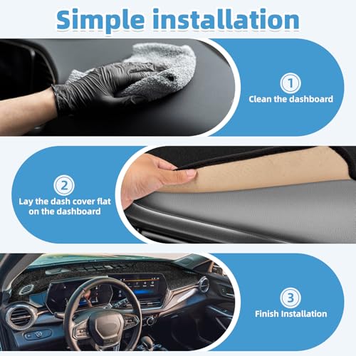 Image of Dash Cover Mat Compatible with Chevrolet Chevy Trax 2024-2026 Non-Slip Dashboard Cover Mat Sunshade UV Rays Protector Interior Accessories