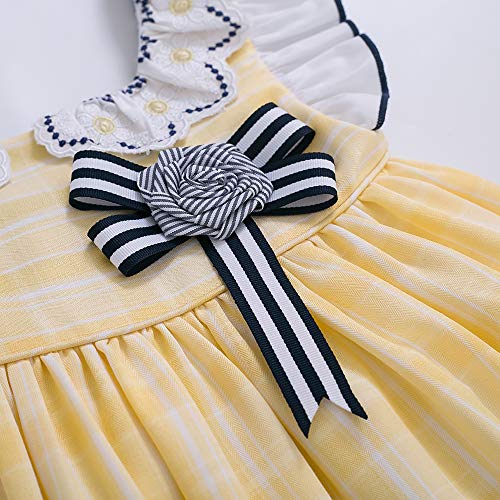 Pettigirl Baby Girls Easter Spring Elegant Yellow Plaid Ruffle Romper Clothing Set Newborn Infant Lovely Dresses Outfit3