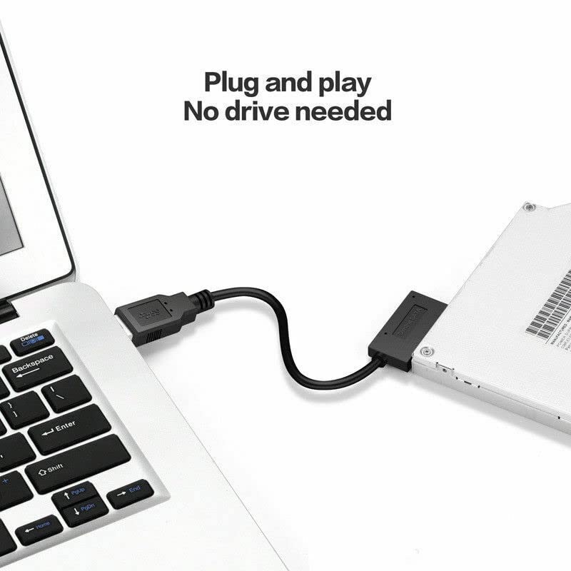 Multibao USB 3.0 to 7+6 13Pin Slimline SATA Cable Adapter for Laptop CD DVD Rom Optical Drive, Black, 25 cm - Image 4