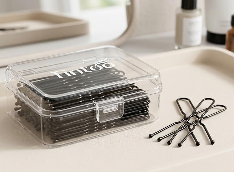 Image of 100pcs Upin - Secure Grip Medium Juda Pins for Women & Girls - Includes Reusable Storage Box for Travel & Organization