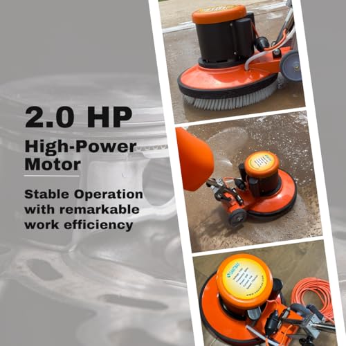 Operating the floor and carpet buffer machine