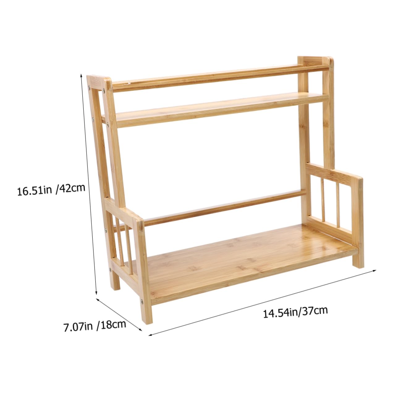 Veemoon Organisateur D'épices Cuisine 2 Niveaux en Bambou Beige | Étagère de Table, Support à Épices pour Rangement la Cuisine, Usage Partout