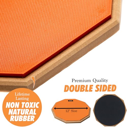 Drumfeel DF-001 Drum Practice Pad - Dual-Surface 12 Inch Silent Practice Drum Pad Set thumb #4