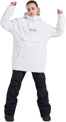 Miniatura 2 de SNBOCON Chaqueta de esquí para mujer abrigo de esquí impermeable cálido para snowboard sudadera con capucha de invierno