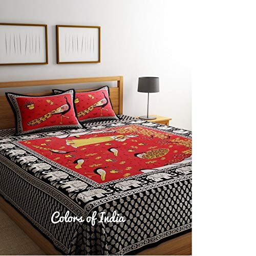 Red Bedspread, Red Bed Throw Pillows,King size bed, Indian