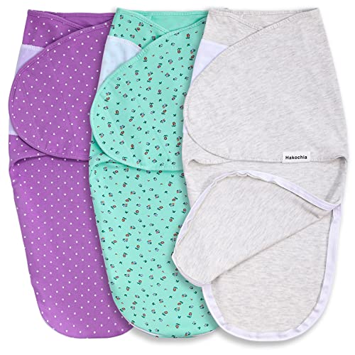 Image of Hakochia Baby Swaddle Blanket with Zipper，Easy Diaper Changing Swaddle Sleep Sack, Swaddle Wrap for Baby Boys Girls 0-3 Months, Adjustable Sleeping Bag Helps Prevent Startle Reflex，3 Pack