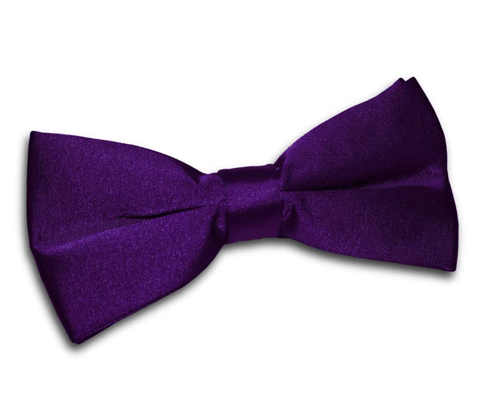happykids Classic Pre-Tied Bow Tie Formal Solid Tuxedo for Infants/Toddlers/Kids (Purple plain, Small) - Image 2 thumbnail