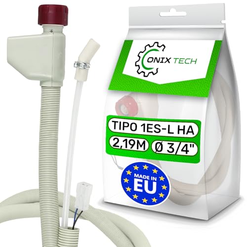 Aquastop Manguera Lavadora y Lavavajillas 1,5m y Válvulas Ø 3/4″ Rango de Presión 0,2-10 Bar Hasta el 90°C - Garantía de 5 Años - ONIX TECH (1, 2,19l. x 0,02an. metros)
