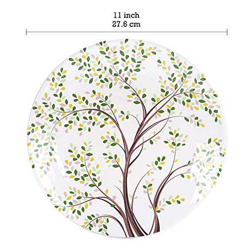 Bico Bird On Tree Ceramic 12 Pcs Dinnerware Set, Service For 4, Inclusive Of 11 Inch Dinner Plates, 8.75 Inch Salad Plates And 26Oz Cereal Bowls, For Party, Microwave & Dishwasher Safe #TOP4