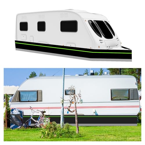 Werpladua No Drilling Required Rv Winter Skirting 0.95m Tall Insulated Skirting for Travel Trailers Thickening and Hardening Wheel Covers,18m/59ft