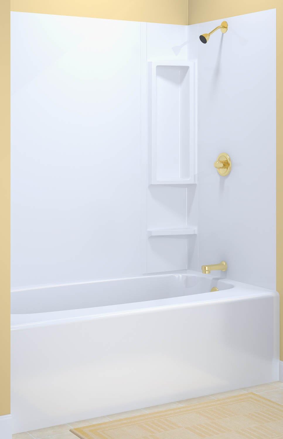 TW35013A Accent Tub Wall, White, 5-Piece
