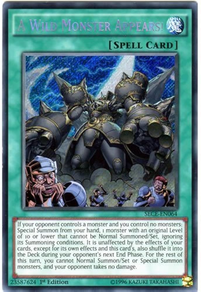 Amazon.com: YuGiOh : SECE-EN064 1st Ed A Wild Monster Appears! Secret Rare  Card