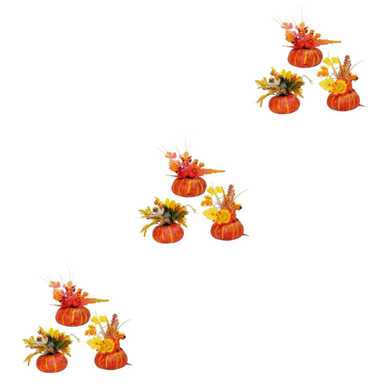 Abaodam 9 Pz Centrotavola Autunnali Finte Zucche Di Halloween Rami Di Foglie Di Acero Finto Zucca Foglia D'acero Grandi Zucche Finte Grandi Zucche Artificiali Finta Decorazione Artificiale