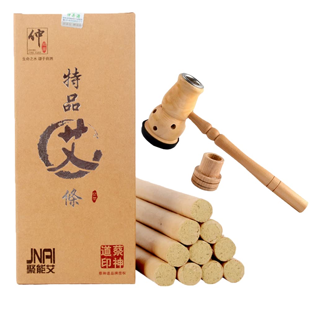 Pure Moxa Sticks for Moxibustion Therapy, Moxa Portable Healing Box, Joint Pain Relief, Chinese Wormwood Moxibustion Pain Muscle Relief Moxa Rolls Bar for Mild Moxibustion