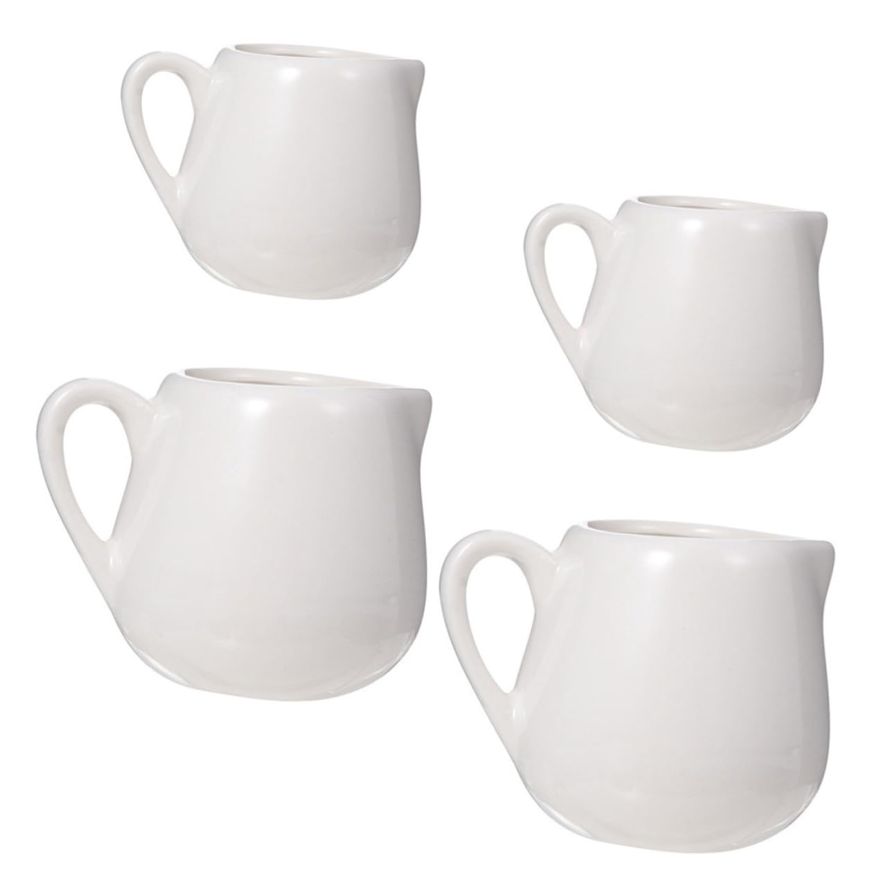 DECHOUS 4pcs Ceramic Jugs with Handle Multi-purpose Sauce Jugs for Home and Restaurant Use Stable Base for Sauces and Condiments Capacity