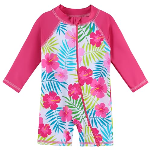 Image of XFGIRLS Baby /Toddler Girls Swimsuit Long Sleeve One-Piece Bathing Suit Rash Guard