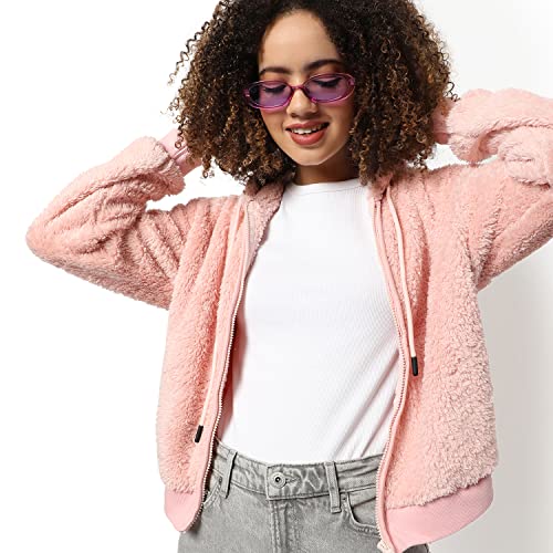 Image of Campus Sutra Women's Cotton High Neck Sweatshirt