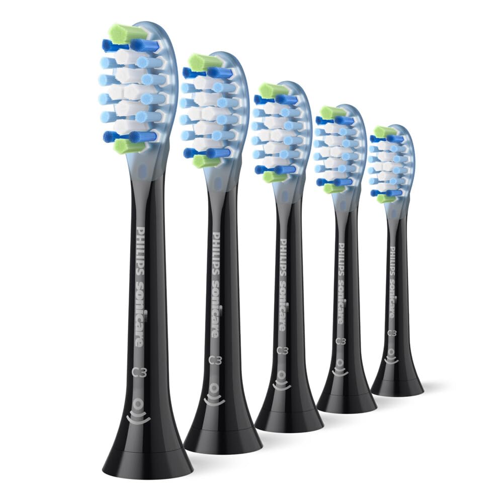 Philips Sonicare Premium Plaque Defense Aufsteckbürsten, Schwarz, 5er Pack (5 x 1 Stück)