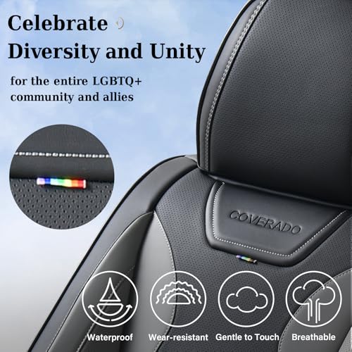 Image of Coverado Car Seat Covers, Front Covers for Cars, Car Seat Cover Front Seats, Automotive Seat Cover, Waterproof, Leather Car Seat Cushion, Universal Interior Covers Seat Protectors for Most Cars