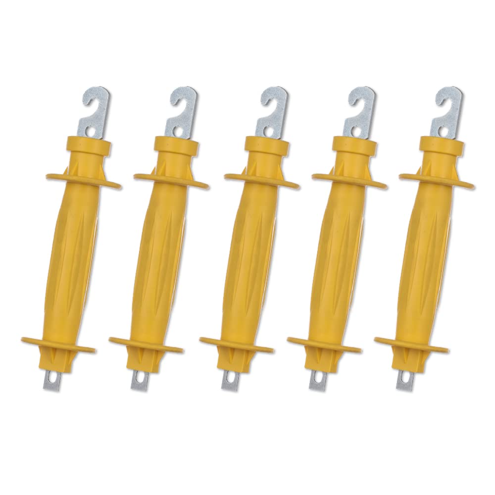 FENCE SHOCK Yellow Rubber Insulated Handle, 5PCS Rubber Gate Handle, Eelectric Fence Spring Gate Handle for Electric Fence