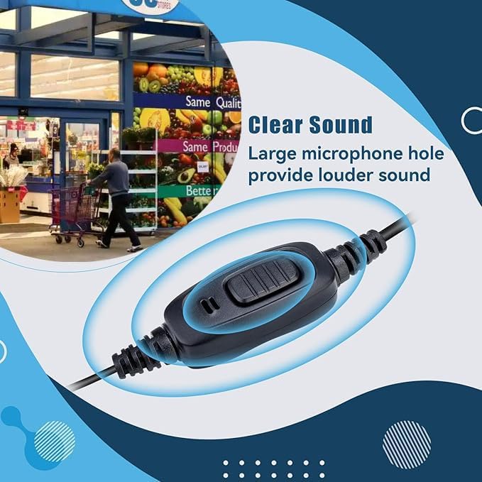Image of Retevis Surveillance Radio Earpiece, Coiled Cord, for H777 /RT22 /RT68 /RT21