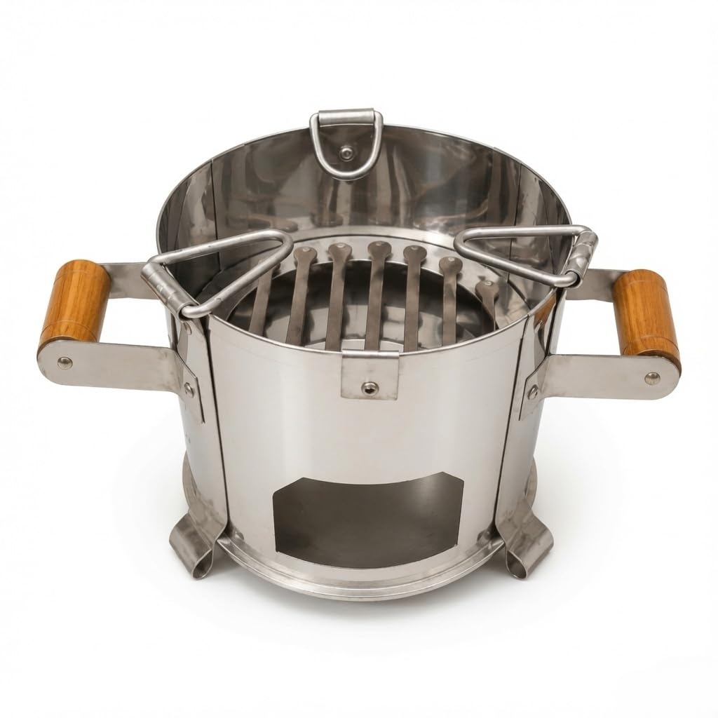 Home Use Iron Sigdi/Angeethi/Chulha/Coal Charcoal Keeper/Stove Tandoor/Griller BBQ | Coal & Wood Burning Stove for Indoor & Outdoor Cooking (Angeethi)-image-40