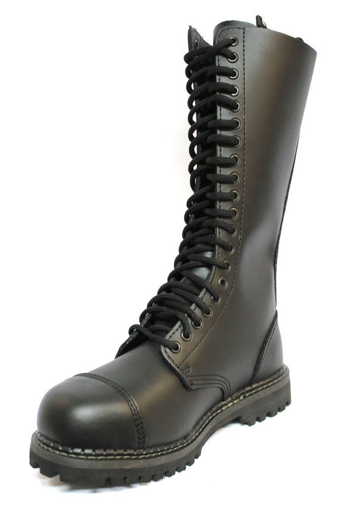 Grinders re Nero Opaco Militare Punta di Sicurezza in Metallo Stivali Unisex Punk del Motociclo