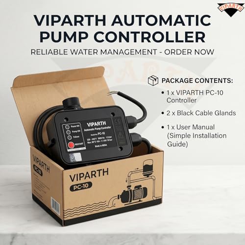 Image of Automatic Pump Controller | Smart Water Pump Control with Auto Start /Stop | Dry Run & Motor Protection | 0.5-1 HP Compatible | Constant Pressure | Easy Installation