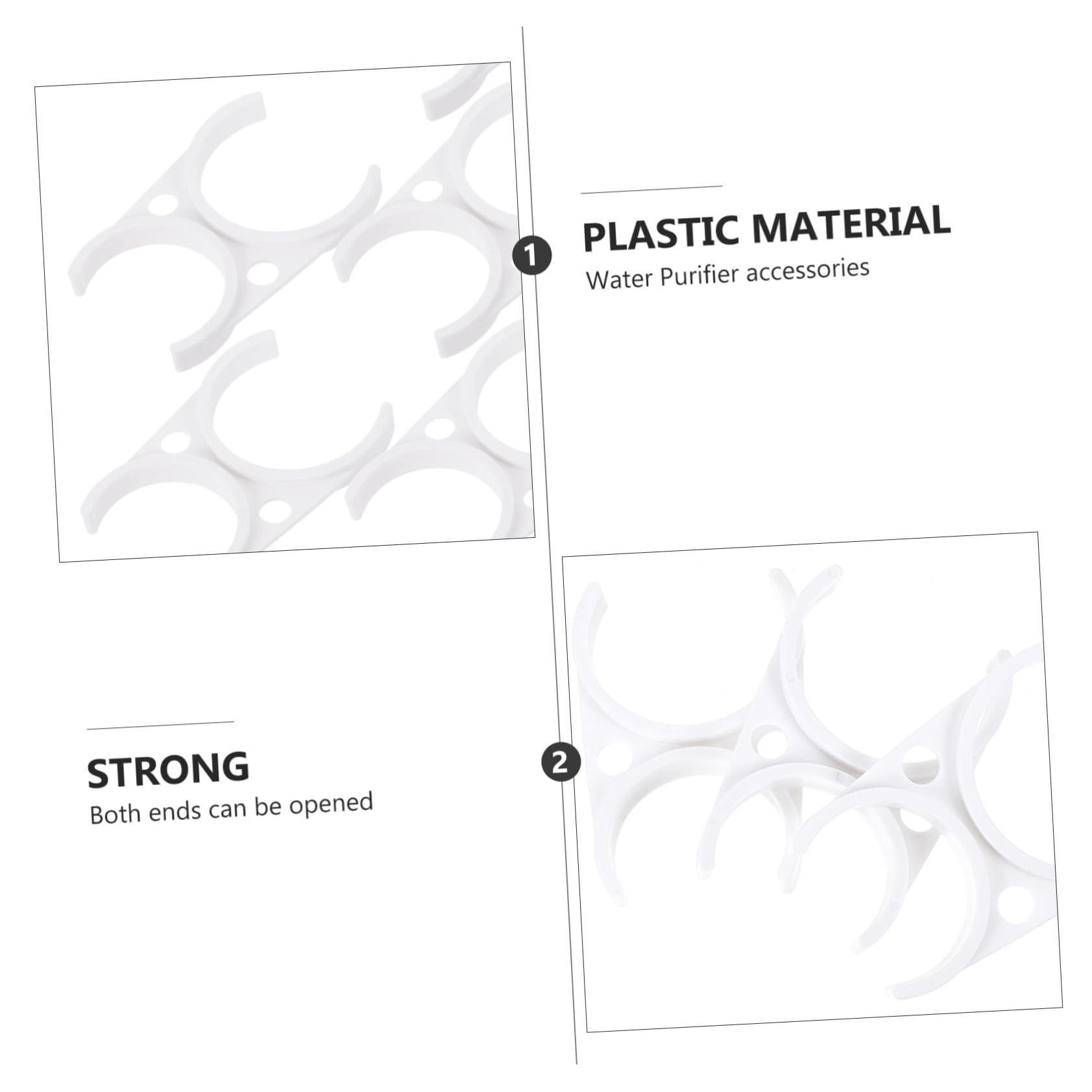 DOITOOL Morsetti per Filtri Dell’acqua e Clip di Fissaggio per Alloggiamento Filtro, Plastica Resistente, Doppia Clip per Filtri ad Inversa, Set da 10 Pezzi per Sistemi di Filtrazione