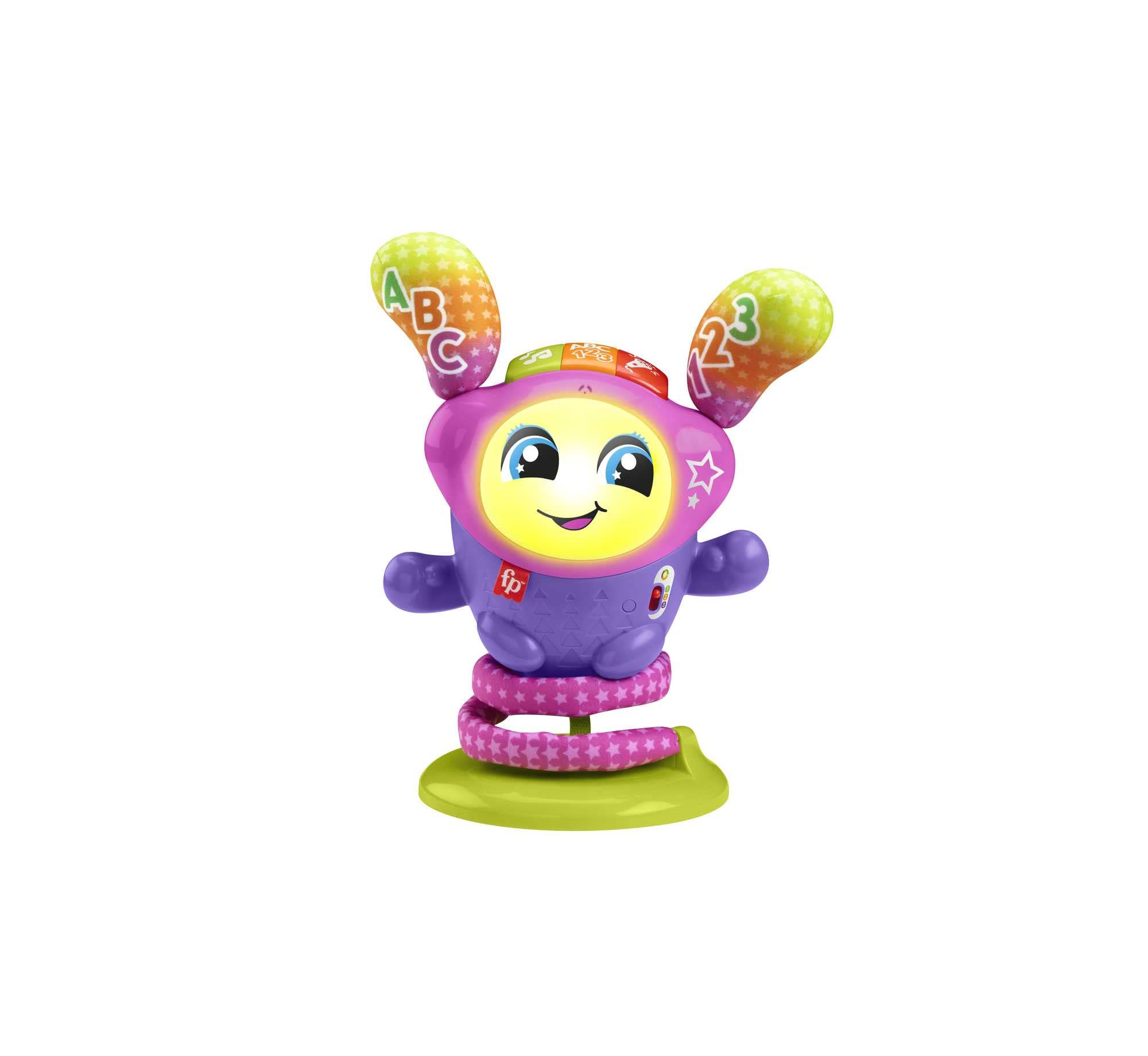 ​​Fisher-Price DJ Bouncin’ Star Baby Toys, Educational Toys for 1 Year Old Boys and Girls, 1 Year Baby Gifts, Interactive Toys for 1 Year Old Girls and Boys, FRENCH Version- 9-36m, HRX19