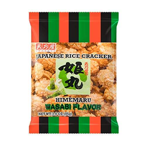 Amanoya Himemaru Wasabi Japanese Rice Crackers, Medium, 3 oz. (85 g) (Pack of 12) - Product of Japan image 2