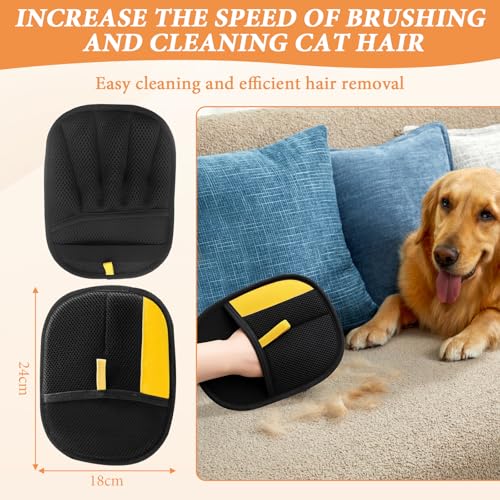 2 Stück Katzen Handschuhe Fellpflege, 24 * 18cm Fellpflegehandschuh Hund, Wiederverwendbare Antistatische Handschuhe, handschuh zur Tierhaarentfernung, zum Waschen, Hair Removal, Fellpflege
