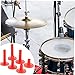 BESTonZON 9pcs Cymbal Sleeves Set for Drum Kits Durable Drum Accessories Smooth Surface Easy Replacement Red Color Heights