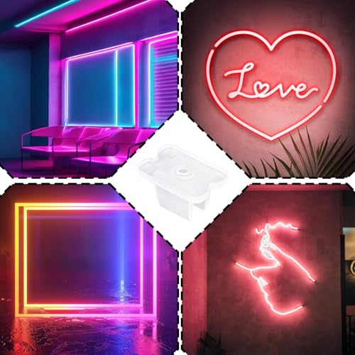 Image of TIESOME 30Pcs LED Strip Mounting Clips Holder Waterproof Rope Light Clips Mounting Bracket Neon Mount Clip Fixing Clamps Holder with Screws for 5mm to 6mm LED Strip Lighting, Translucent