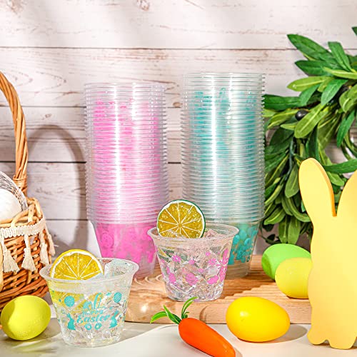 80 Pcs Happy Easter Disposable Clear Plastic Cups Happy Easter Cups Easter Bunny And Easter Eggs Cups Happy Easter Plastic Cups For Easter Decor, Drink Ware For Beer Beverage Ice Cream Snacks (9 Oz) #TOP5