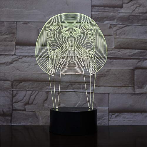 Preisvergleich Produktbild Weihnachtsgeschenk 3D Nachtlicht Tier Manatee Bunte Fernbedienung Touch Led Beleuchtung Kreative Nachttischlampe, Möbel Dekoration Kinder Geburtstagsgeschenk