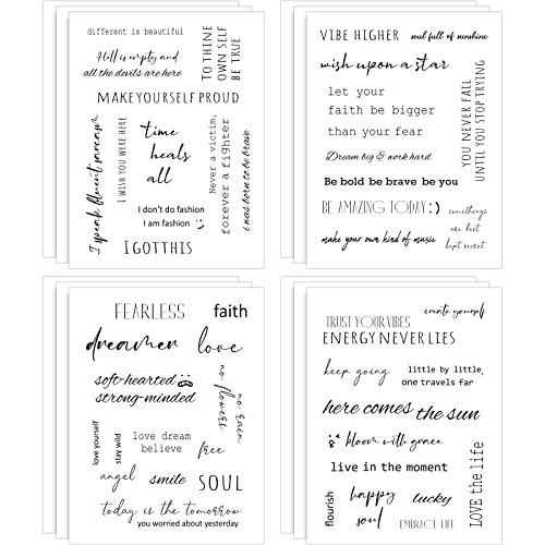 Geyee 12 Sheets Inspirational Quote Stickers for Journaling Motivational Stickers for Scrapbooking...