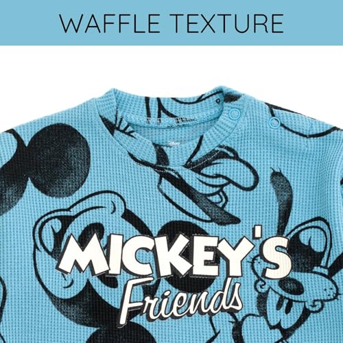 Image of Disney Boys' Loungewear Waffle Knit Sweatshirt and Pants Set for Baby & Kids