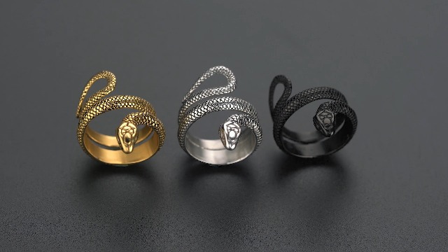 Anello A Punta Orecchio Di Gatto In Acciaio Inox Placcato Oro - Stile Biker Gotico, Taglie 8-13